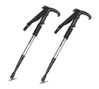 Pobbycrafm Baton De Marche Pliable Canne De Marche Pliable BâTon De Marche Alliage D'Aluminium BâTons De RandonnéE Baton De RandonnéE Silver 2 pcs