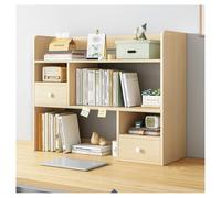 Pobbycrafm Etagere Bureau a Poser sur Bureau, Bois Meuble de Rangement 3 Niveaux Bibliothèque Meuble de Rangement avec Tiroirs pour Salon Bureau Chambre 60x17x80cm