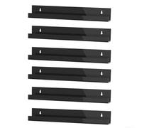 Pobbycrafm Etagere Rangement éTagèRe Douche Petite Etagere Murale Etagere Murale Salle De Bain Etagere Cuisine Murale éTagèRes Flottantes éTroites Acrylique Transparent 6 unités Black