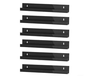 Pobbycrafm Etagere Rangement éTagèRe Douche Petite Etagere Murale Etagere Murale Salle De Bain Etagere Cuisine Murale éTagèRes Flottantes éTroites Acrylique Transparent 6 unités Black