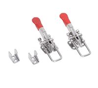 Pobine à bascule LOTCH LATCH TOUR LE RÉGLABLE ACIER INOXED RÉGLABLE 400lbs Capacité 2PCS Ensemble pour Machinerie de porte Automobile Woodworking Silver Red