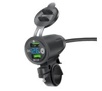 Pobite USB de Moto - Prise à Double Port, Adaptateur d'alimentation à l'épreuve des intempéries | Chargeur de Batterie Robuste pour Les Motos, Socket de Chargement de Sports électriques universels