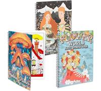 Pobuu Lot de 3 livres de coloriage pour adultes, mandalas à spirale, livres de coloriage pour adultes, relaxation, soulagement de l'anxiété, cadeaux pour femmes et hommes