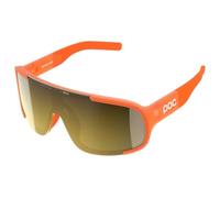 POC Aspire Mid okulary przeciwsłoneczne - okulary sportowe dla rowerzystów o maksymalnym komforcie i najlepszej widoczności, Fluo. Orange Translucent/Clarity Road/Partly Sunny Gold, jeden rozmiar