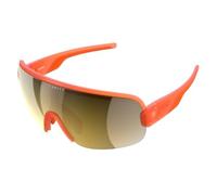 POC Lunettes de soleil Aim - Lunettes de sport pour cyclistes avec un maximum de confort et une meilleure visibilité, Fluo. Orange translucide/Clarity Road/Partly Sunny Gold, taille unique