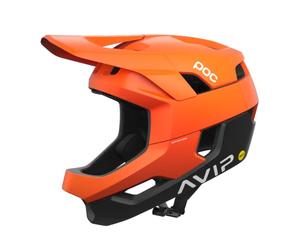 POC Unisexe - Adulte Otocon Race MIPS Full Face Casque Orange Fluorescent AVIP/Uranium Black Matt, L (59-62cm)