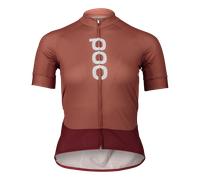 POC W's Essential Road Logo Jersey Himalayan Salt/Garnet Red Femme - Maillots manches courtes de cyclistes femmes XS