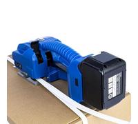 POCDOKYZ Máquina flejadora eléctrica automática, máquina flejadora de embalaje de 5000 mah, Para ancho: 9 mm a 16 mm Espesor: 0,5-1,2 mm Correas de Pet PP, fuerza de tensión máxima: 60-2500 N,Blue