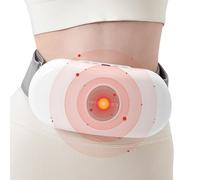 POCDOKYZ Masseur abdominal électrique, ceinture de massage abdominale portable sans fil, compresse chaude + vibrations + 9 niveaux d'intensité + brûleur de graisse chauffant,White