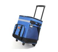 POCDUUA Grande Glacière À roulettes avec Poignée Rétractable, Sac Isotherme Souple Et Étanche, Idéale pour Les Voyages, Les Barbecues, Les Pique-niques en Voiture (capacité De 35 L).,Blue