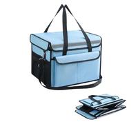 POCDUUA Sac Isotherme Pliable pour La Livraison De Plats Chauds Et Froids, Compartiment Ajustable, Idéal pour Les Restaurants, La Randonnée, Les Pique-niques, Etc.,62L,Blue