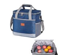POCDUUA Wasserdichte Picknicktasche, 3-lagig Isolierte Kühltasche Mit Tragegurten, Für Outdoor-Aktivitäten Wie Camping, Picknick, Reisen Und Grillen, 8 Mm Perlbaumwolle + PEVA-Material,25L,Blue