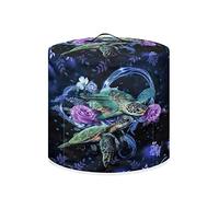 Poceacles Housse anti-poussière à motif tortue et roses pour autocuiseur instantané de 8 litres, housse en tissu avec poches et poignée, taille L