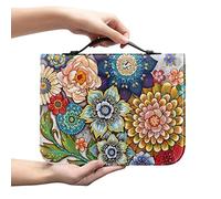 Poceacles Housse de bible pour homme et femme - Sac d'étude de la Bible en cuir synthétique - Sac à main bohème - Mandala - Fleur - Sac de transport - XL