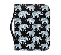 Poceacles Housse de bible Sac d'église éléphant Mandala Sac fourre-tout Bible Femme Homme Housse de protection pour livre de Bible Housse de transport Étui de bible L