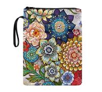 Poceacles Housse de protection lavable pour livre Motif floral mandala bohème