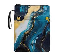 Poceacles Housse de protection rigide avec fermeture éclair pour les amateurs de livres - Motif marbre bleu et jaune CZ25 Taille Unique