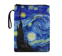 Poceacles Housse de protection rigide avec fermeture éclair pour les amateurs de livres, motif nuit étoilée, pochette de protection pour homme et femme