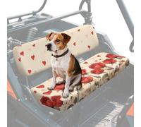 Poceacles Housse de siège Mule pour la Saint-Valentin compatible avec Kawasaki Mule 4000 4010 2001-2023 2025 UTV anti-rayures - Motif en forme de cœur rose beige