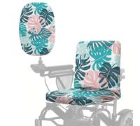 Poceacles Housse de siège pour fauteuil roulant électrique pour personnes âgées handicapées - Protection solaire et anti-poussière - Pour chaises électriques - Feuilles tropicales de Monstera vert