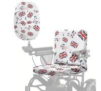 Poceacles Housse de siège pour fauteuil roulant électrique pour personnes âgées handicapées - Protection solaire et anti-poussière - Pour chaises électriques - Motif drapeau britannique - Note de