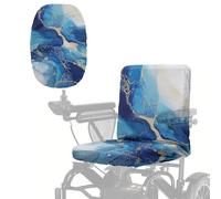Poceacles Housse de siège pour fauteuil roulant électrique pour personnes âgées handicapées - Protection solaire et anti-poussière - Pour chaises électriques - Marbre bleu doré