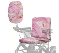 Poceacles Housse de siège pour fauteuil roulant électrique pour personnes âgées handicapées - Protection solaire et anti-poussière - Pour chaises électriques - Marbre rose doré