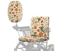 Poceacles Housse de siège pour fauteuil roulant électrique pour personnes âgées handicapées - Protection solaire et anti-poussière - Pour chaises électriques - Colibri citrouille - Feuille d'automne