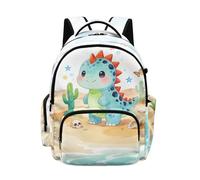 Poceacles Sac à dos d'école pour enfants de 43,2 cm, grande capacité, sac à dos multi-poches, sac à dos avec compartiment pour ordinateur portable pour garçons, Cartoon Dinosaur Skull Cactus, 17", Sac