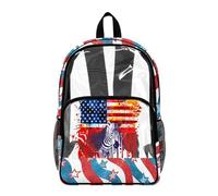 Poceacles Sac à dos transparent avec drapeau américain pour enfants - Sac à dos d'école patriotique en PVC transparent pour le 4 juillet, Imprimé zèbre drapeau américain, 17", Sac à dos daypack