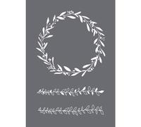 Poch. Sérigraphie Vrilles De Feuilles A5, 1 Pochoir+1 Spatule,