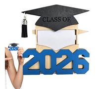 Poche à Argent de Remise de diplôme,Panneau en Bois de la 2026 en Forme de Chapeau - Boîte à Cartes de Graduation - pour Votre Fils, Votre Fille, lycéen ou étudiant Universitaire