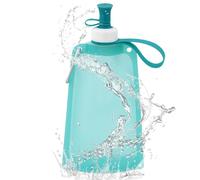 Poche à eau compressible de 550 ml - Bouteille d'eau pliable en silicone avec bouchon anti-fuite | Pochette réutilisable à presser pour les voyages, le camping, la randonnée, le sport et une
