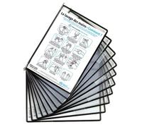 Poche a pivot tarifold sterifold en pvc format a4 coloris blanc 10 unites