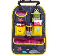 Poche arrière CARTO, colorée avec de nombreux compartiments, hydrofuge, idéal comme compagnon de voyage pour les enfants/organisateur de siège de voiture/protection du dossier