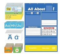 Poche d'apprentissage de l'alphabet - 29 x 22 cm - Design coloré et robuste à suspendre - Reconnaissance interactive des lettres pour l'école maternelle, l'école à domicile et les centres de classe