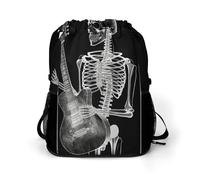 Poche de ceinture de sport, squelette abstrait, radiographie, jouant de la guitare, sac de séparation sec et humide, sac de sport polyvalent, sac de sport et de fitness, sac de sport élégant, style,