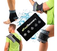 Poche de Glace en Gel Chaud Froid Réutilisable (28x17 cm) - Compresse Chaude Froide Soulager la Douleur au Dos, Genou, Cheville - Sac Gel Glace avec Sangles Élastiques