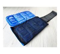 Poche de glace réutilisable / ceinture chauffante avec scratch CLIMSOM - bleu - 90 cm de longueur - 2 compresses incluses + étui et bande tissée réglable Bleu G