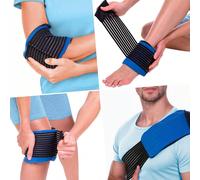 Poche de glace réutilisable multifonctionnelle chaude et froide avec sangle pour l'épaule, le coude, le genou, la cheville et plus Polyester