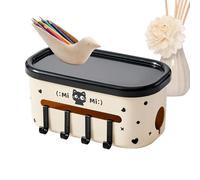 Poche de lit - Boîte à mouchoirs avec crochets pour couvercle - Rangement de chevet à distance pour lit - pour chambre à coucher, appartement, hôpital, berceau, bouteille, lunettes, téléphone