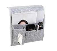 Poche De Lit Rangement Chevet Support Étagère Télécommande Téléphone En | Avec Compartiments Poche Lit Dortoir Pour Adolescentes Étudiantes Tablette Dortoir Chambre Gris