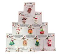 Poche Noël, 10PCS Poche Noël Résine Pour Amis Enfant, Petites Poches Câlins Cadeau Vrac Avec Carte Noëls, Jolies Décorations Noëls Carte Câlins, Pour Enfant Adultes