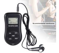 Poche noir LCD affichage ABS écouteurs portables numérique stéréo FM alimenté par batterie récepteur Radio Portable Mini