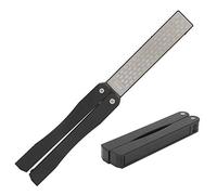 Poche pliante extérieure Pockedstone à double face couteau Affûtage de couteaux Pierre 600 grain 400 Grit Diamond revêtu Abs noir 12.5x3x2.5 cm outil portable pour la chasse au