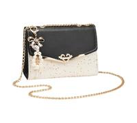 Poche pour femme avec échangé d'argent embrayage à paillettes | Sac de soirée brillant avec anneau de poignet, petit sac à bandoulière pour fête, mariage, voyage, occasions festives, Noir