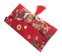 Poche Rouge Chinoise de Mariage en Tissu, Enveloppe Cartoon Festive | Grand Format, Ouverture Facile, Style Chinois Unique, pour Noces et Anniversaires, Motif Festif du Nouvel An Chinois
