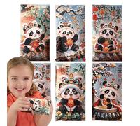 Poche rouge, enveloppes pour argent chanceux | 6X Hong Bao rouge mignon dessin animé | Enveloppes résistantes pour argent comptant, pour l'année lunaire, enveloppes porte-bonheur pour fête