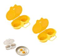 Pocher à œUfs Au Micro-Ondes,Cuiseur Oeuf Micro Ondes,Cuiseurs à œUfs 2pcs | Machine à œufs pochés antiadhésifs, capacité 2 œufs,Plastique PP,Deux Compartiments, œufs-Plat Mollets Durs