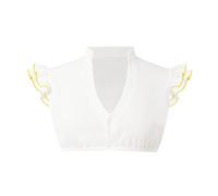 Poches de l'histoire médiévale Chemisier Dirndl élégant à manches courtes pour femme Chemisier traditionnel Robe pin-up gothique, jaune, M